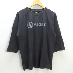 G■エーグル/AIGLE ロゴプリントラグラン/七分袖【L】灰系/men's/60【中古】■