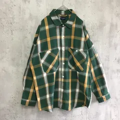 BACK NUMBER  バックナンバー　ヘビーネルシャツ　メンズ　グリーン系×チェック柄　Mサイズ