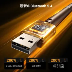 UGREEN PC用Bluetooth 5.4アダプタ 長距離USB転送 マウス/ヘッドホン/スピーカー用