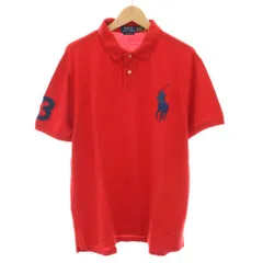 ポロ ラルフローレン POLO RALPH LAUREN ビッグポニーナンバリングポロシャツ 半袖 XL 赤 レッド 紺 ネイビー RLMWB-GLC23-S /YT