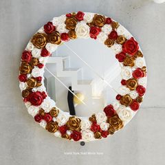 シェルミラー ローズ 80×80