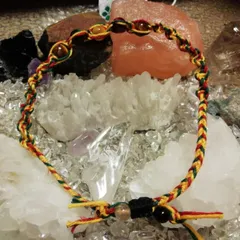 麻紐DNA天然石7ブレスレット#１ラスタ