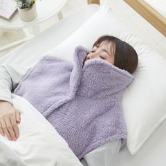【割引クーポン】【新品】耳まであったか首元ベスト ラベンダー コジット ネックウォーム ボリューム フリース素材 襟で耳まですっぽり 首 肩 背中 あたたか 面ファスナー 簡単着脱 わきゴム付き 節電 乾燥対策 就寝時 くつろぎ 袖がない 動きやすい