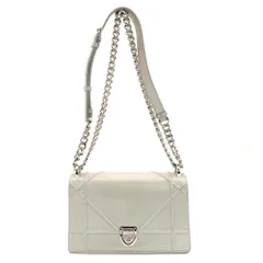 ディオール DIOR ディオラマ チェーン ショルダーバッグ グレー スエード レザー クロスボディ シルバー金具 7-10-544