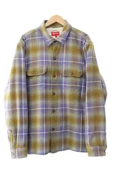 シュプリーム SUPREME 22AW Shearling Lined Flannel Shirt シアリング ラインド フランネル シャツ ボア ジャケット ブルゾン L パープル イエロー ブランド古着ベクトル 中古☆AA★241111のサムネイル
