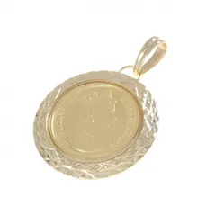 K18YG(枠) コイン ペンダント