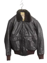 【お得なクーポン配布中!】 80s USA製 カベラス G-1 タイプ 本革 レザー フライト ジャケット 38 メンズ M 程 古着 ヴィンテージ 革ジャン ボンバー ボア ライナー付き