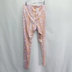 ◇ Θ adidas アディダス 総柄 レギンスパンツ サイズL オレンジ パープル系 レディース E  【1504210004098】