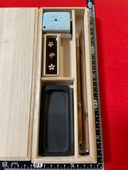 書道セット　写経、仮名文字、絵手紙等　古梅園製墨等入り硯箱セット