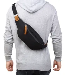 ブラック ボディバッグ メンズ レディース 防水 ワンショルダーバッグ 斜め掛け バッグ 通学 鞄 かばん 斜めがけ 帆布 キャンバス 004