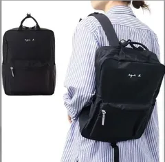 新品 アニエスベー agnes b. 大容量 リュックバッグ  バッグ 通勤 通学 男女兼用 ブラック