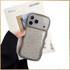 ☆彡送料無料でお届け☆彡Size:対応iPhone17 Pro Max_Color:ブラック Disonbeir きらきら 対応iPhone 17 Pro Max ケース クリア 透明 ラメ入り 星 キラキラ ウエーブ 波型フレーム かわいい 17 Pro M