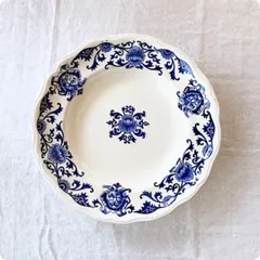 ムスティエ 青輪線のお皿 ムスティエ Moustiers 18世紀 花 プレート アンティーク 050301