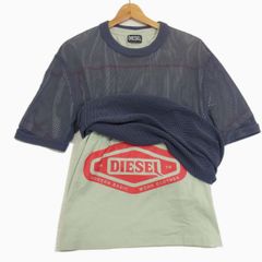 定価30,800円◇DIESEL  K-RAPIDS KNIT WEAR レイヤード メッシュニット Tシャツ  カットソー 半袖シャツ 夏物 ディーゼル メンズ