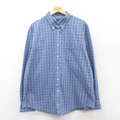 XL/古着 ドッカーズ 長袖 ブランド シャツ メンズ 大きいサイズ ボタンダウン 薄紺他 ネイビー チェック 25mar29 中古 トップス