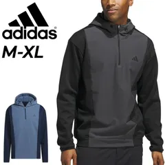アディダス パーカー 長袖 メンズ ゴルフウェア adidas GOLF COLD.RDY ハーフジップ フーディージャケット 保温 吸放湿 機能性 アウター 男性 紳士用 プルオーバー ゴルフパーカー メンズウエア ゴルフジャケット スポーツ ブラ