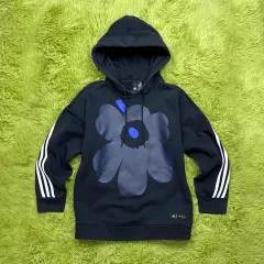 新品未使用　adidas マリメッコ ブラック フラワープリント パーカー L marimekko - 【新品】アディダス マリメッコ コラボ オーバー