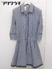 ◇ 31 Sons de mode ストライプ 長袖 ミニ ワンピース サイズ36 ネイビー ホワイト系 レディース  【中古】 【1111180002162】