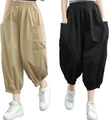 ワイドパンツ レディース クロップドパンツ ガウチョパンツ サルエルパンツ 9分丈 カジュアル ウエストゴム 無地 おしゃれ 可愛い 大人 体型カバー 通勤 着痩せ ゆったり 美脚 春 夏 