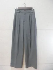 GU ジーユー タックワイドパンツ スラックス 無地 グレー Sサイズ ウエスト62センチ 221-351357