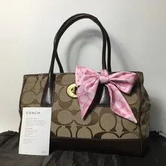 2506-191｜美品｜コーチ シグネチャー ハンドバッグ ターンロック
