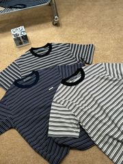 春夏 カジュアルシャツ 半袖 メンズ丸首Tシャツ 涼しい 通気 ボーダー おしゃれ 大きいサイズ