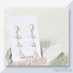 ♢さざれ石ピアス/イヤリング♢ 天然石 : クリスタルクォーツ 匿名配送
