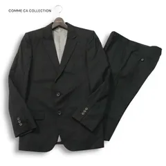 Y2K 00s★ COMME CA COLLECTION コムサ コレクション 通年 総裏★ ストライプ セットアップ スーツ Sz.L　メンズ 黒