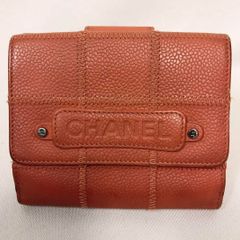 (2054)CHANEL シャネル　チョコバー　キャビアスキン　2つ折り財布