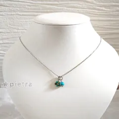 4way*ナチュラルブルー　ターコイズのネックレス　天然石/誕生石/サージカルステンレス