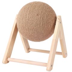 猫 用 爪とぎ 爪研ぎ 麻 オモチャ ボール ネコ 丸形 直径16cm Mサイズ 無垢木材 ストレス解消 運動不足 カワイイ 組み立て 簡単 スクラッチ 一人遊び 麻縄 玩具 回し車 キャット スクラッチャー おもちゃ ペット 用品 円形 遊び 回転 丸型