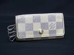 LOUIS VUITTON ルイヴィトン N60020 ダミエアズール ミュルティクレ4 4連 キーケース 鍵入れ レディース メンズ アイボリー系 DJ8561