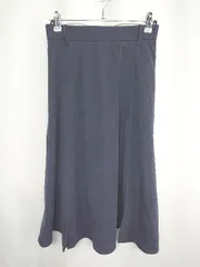 ◇ Θ MAJESTIC LEGON スウェード素材 ひざ丈 フレアースカート スカート サイズM ネイビー レディース E  【1409240065579】