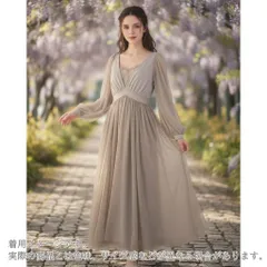 【女神のドレス/美品】la belle Etude ラベルエチュード Belle vintage チュールドレス F 茶 レディース/ロング/シフォン