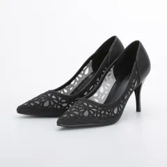 花柄パンチングカットパンプス レディース 黒 シルバー 8cmヒール ピンヒール ハイヒール ビジュー ポインテッドトゥ 結婚式 冠婚葬祭 オケージョン 3395
