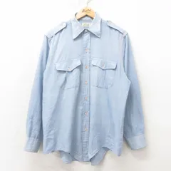 L/古着 エルエルビーン LLBEAN 長袖 ビンテージ ワーク シャツ メンズ 70s 薄紺 ネイビー 25feb14 中古 トップス