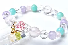 桜-sakura-シリーズ アマゾナイトxラベンダーアメジスト 当店オリジナルブレス 天然石パワーストーン パワーストーン 天然石 _A712