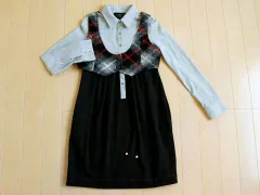 1950 イピンコパリーノ マメール 子供服 ワンピース 女の子 女児 ワンピ ベスト セット 8歳 約 120cm 130cm ★3 キッズ 【中古】 ユーズド ガールズ アウトレット リサイクル 古着 子ども服