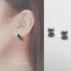 HP037S　天然グレーパールのひと粒ピアス　シルバー925純銀　ロジウム