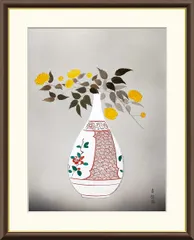 メルカリ 絵画 絵 額付 ( 銀 ) 油絵F4-070602花(窓辺）