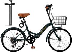 Mixiu 折畳み自転車 20インチ 軽量 素早く折畳可能 シマノ６段変速 高炭素鋼フレーム ハンドル・サドル高さ調整可能 折り畳み自転車 通勤 通学 折りたたみ自転車 前後泥除け装備 ワイヤーロック、ライト、カゴ、空気入れ付き 男女兼用