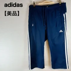 美品✨️adidas アディダス クロップドパンツ Mサイズ　紺　ネイビー　 ジャージ CLIMA　短パン　ハーフパンツ　【古着】【中古】【used】