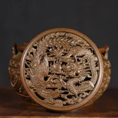 銅製 提梁暖手炉 喜上枝頭手提げ暖手炉 香炉 香道具 装飾品 工芸品 置物 銅製 提梁暖手炉 喜上枝頭手提げ暖手炉 香炉 香道具 装飾品 工芸