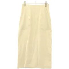 unfil アンフィル 24AW stretch raw silk ribbed-jersey pencil midi skirt シルクコットンペンシルスカート WFFL-UW108 アイボリー 1