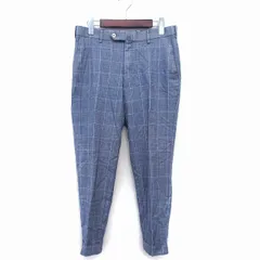 ポールスチュアート PAUL STUART テーパード パンツ スラックス ウール 毛 チェック 斜めストライプ 柄 ロールアップ 79 グレー 灰 /HT35のサムネイル