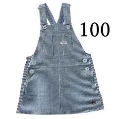 ミキハウス ダブルB　ダブルビー 子供服　ジャンパースカート ワンピース ヒッコリーデニム 100