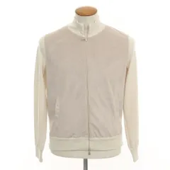 【中古】グランサッソ GRAN SASSO コットン フェイクスエード ジップアップ カーディガン アイボリーxベージュ【サイズ46】【メンズ】のサムネイル