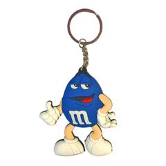 ラバー キーホルダー [エムアンドエムズ ブルー] m&m's キーリング アメリカン雑貨