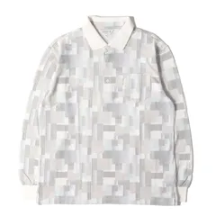 【美品】LANVIN ランバン ポロシャツ ホワイト ブルー系 サイズ:40 | LANVIN SPORT 総柄 ロングスリーブ 鹿の子 ポロシャツ | トップス 長袖【メンズ】【中古】のサムネイル