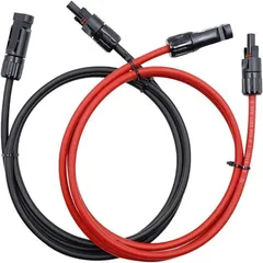【新品】 MC4 延長 ケーブル 1500V ーラー コネクタ付きソ太陽光発電用機器 部材 MC4型 コネクター IP67防水 片端加工 2本セットMC4コネクター 2本/1セット (8m赤+8m黒) 0のサムネイル